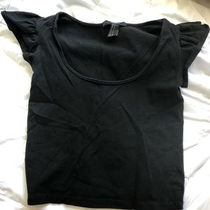 Forever 21 crop top with puff sleeves